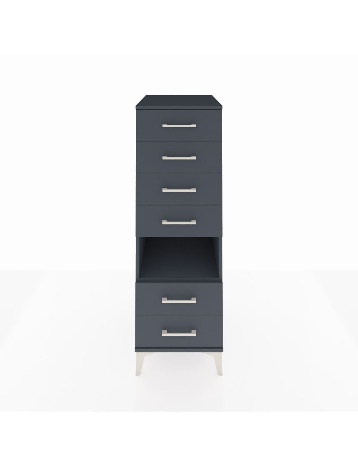 Kronos Dolap Tek Raflı 6 Çekmeceli 44x59x134 Antrasit-Antrasit