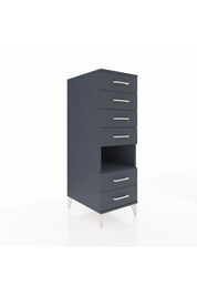 Kronos Dolap Tek Raflı 6 Çekmeceli 44x59x134 Antrasit-Antrasit