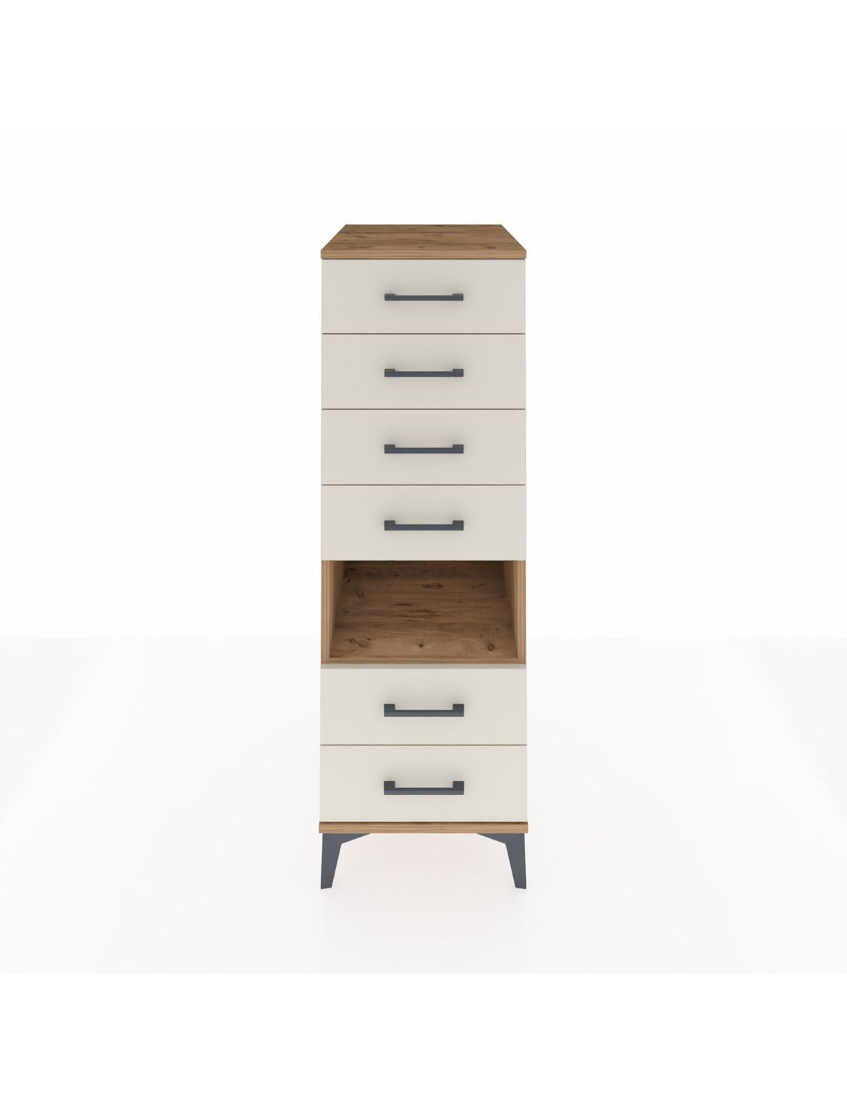 Kronos Dolap Tek Raflı 6 Çekmeceli 44x59x134 Çam-Aytaşı