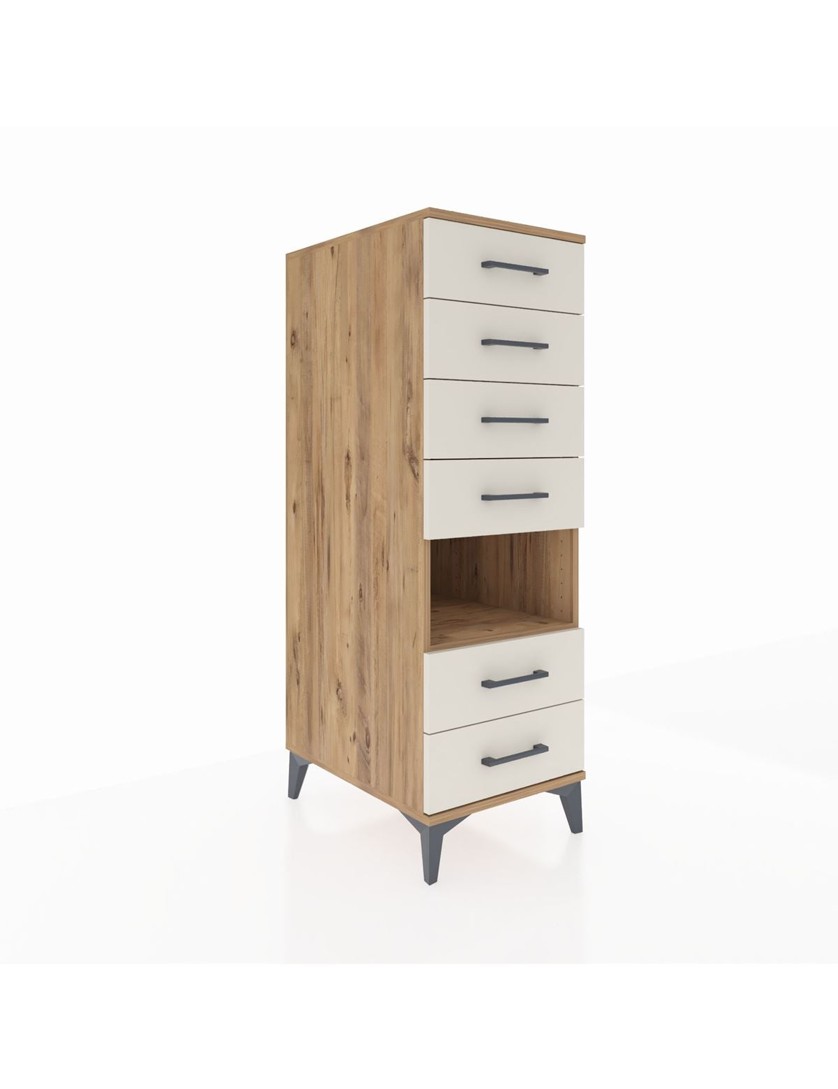 Kronos Dolap Tek Raflı 6 Çekmeceli 44x59x134 Çam-Aytaşı