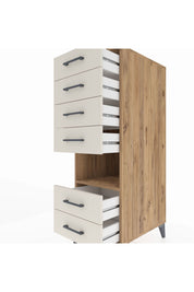 Kronos Dolap Tek Raflı 6 Çekmeceli 44x59x134 Çam-Aytaşı