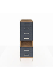 Kronos Dolap Tek Raflı 6 Çekmeceli 44x59x134 Çam-Antrasit