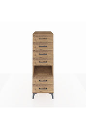 Kronos Dolap Tek Raflı 6 Çekmeceli 44x59x134 Çam-Çam