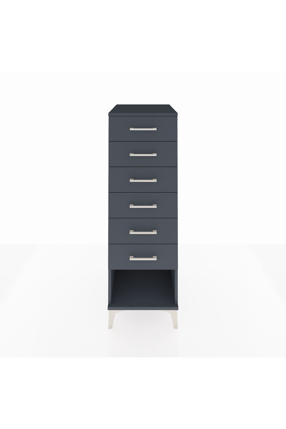 Kronos Dolap 6 Çekmeceli 44x59x134 Antrasit-Antrasit