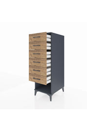 Kronos Dolap 6 Çekmeceli 44x59x134 Antrasit-Çam