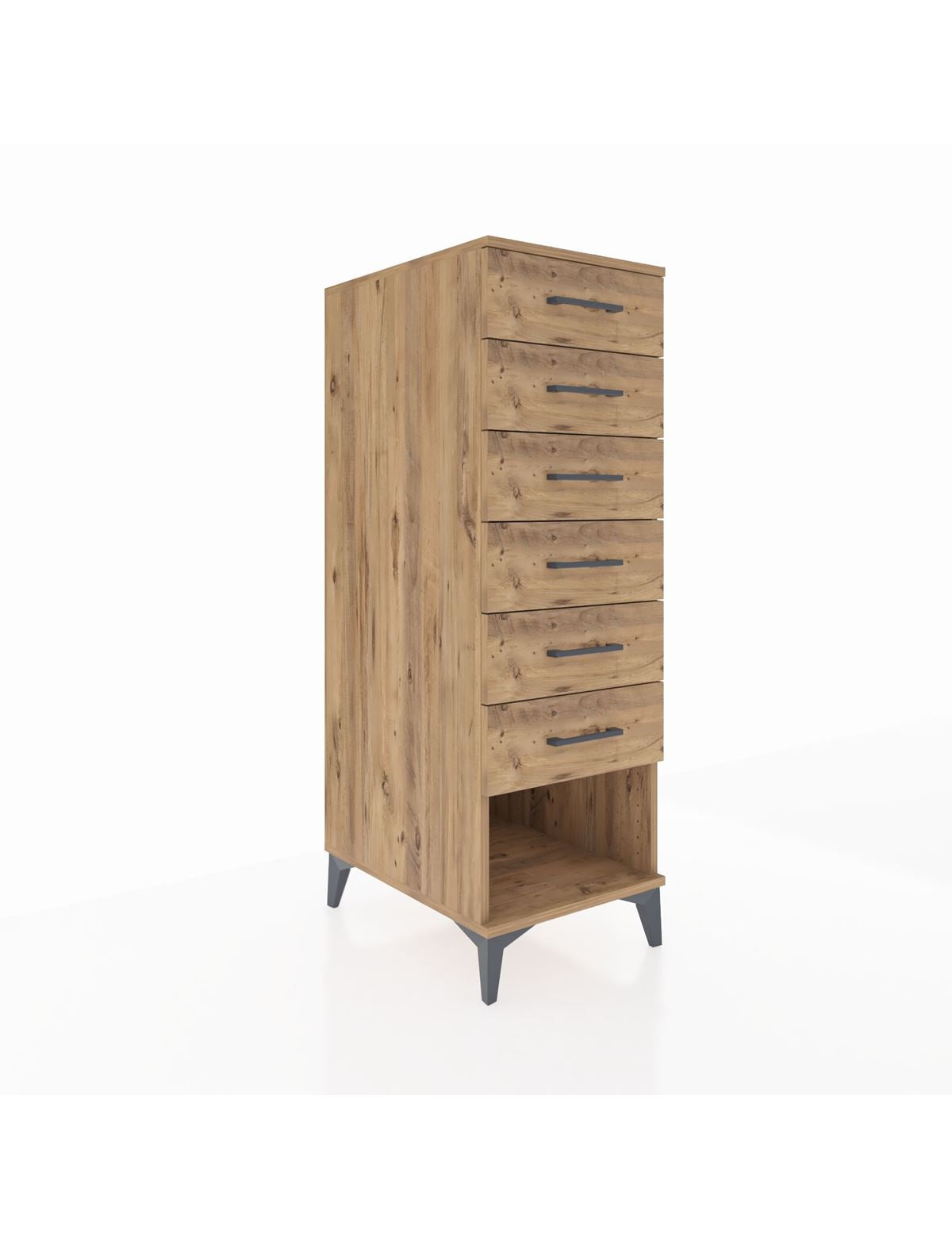 Kronos Dolap 6 Çekmeceli 44x59x134 Çam-Çam