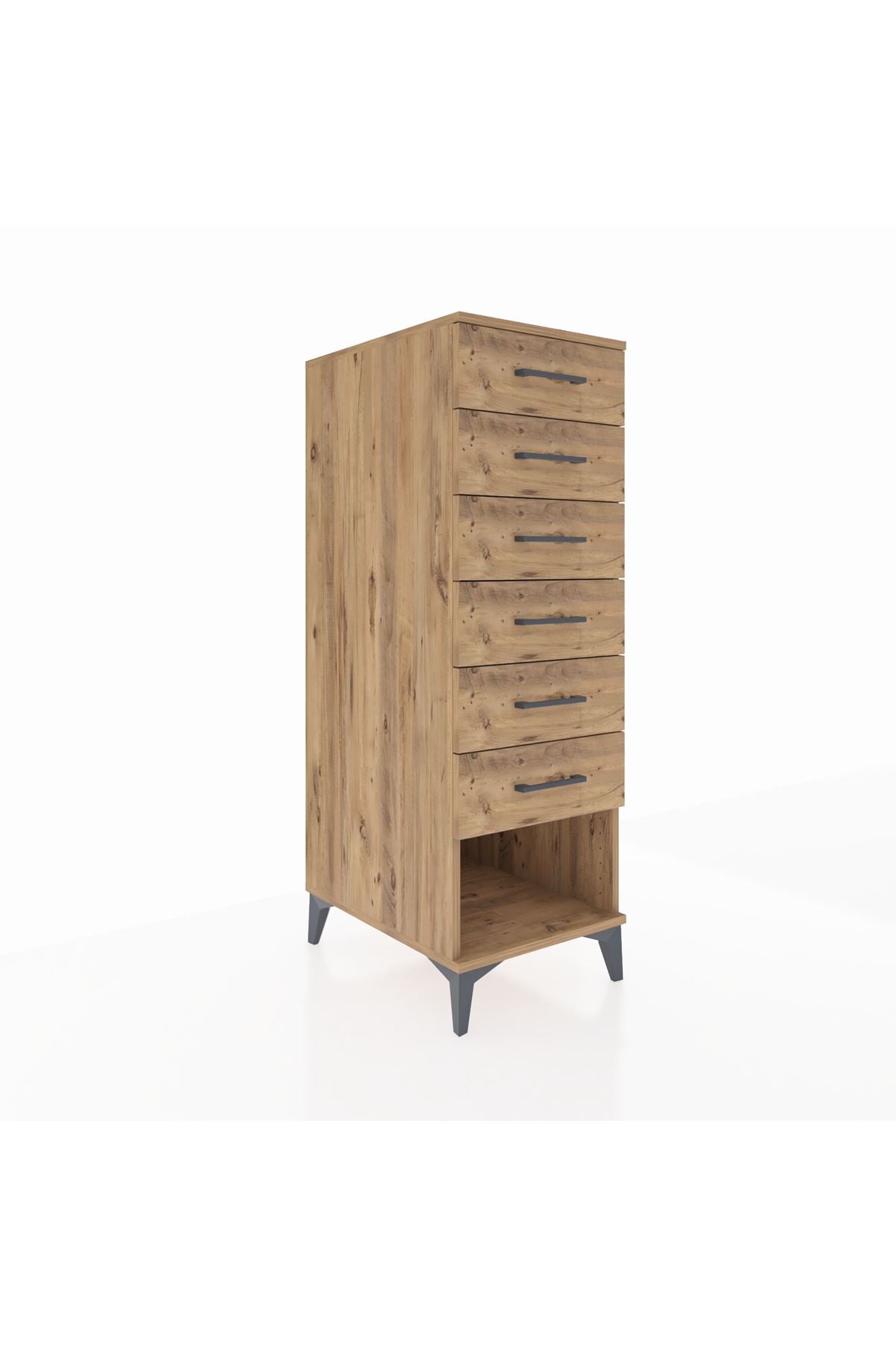 Kronos Dolap 6 Çekmeceli 44x59x134 Çam-Çam