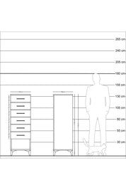 Kronos Dolap 6 Çekmeceli 44x59x134 Çam-Çam