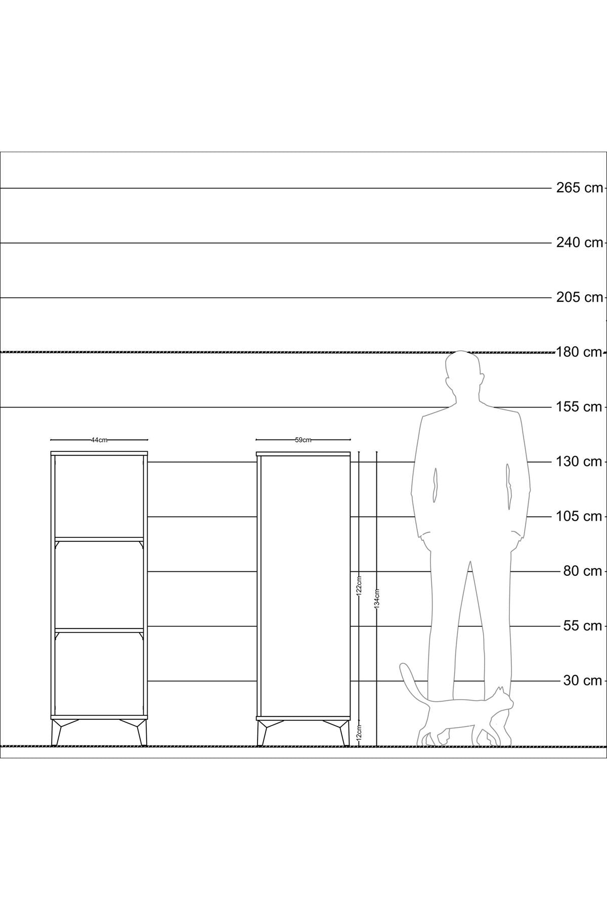 Kronos Dolap 2 Raflı 44x59x134 Antrasit-Antrasit