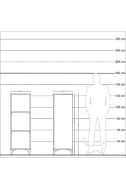 Kronos Dolap 2 Raflı 44x59x134 Çam-Antrasit