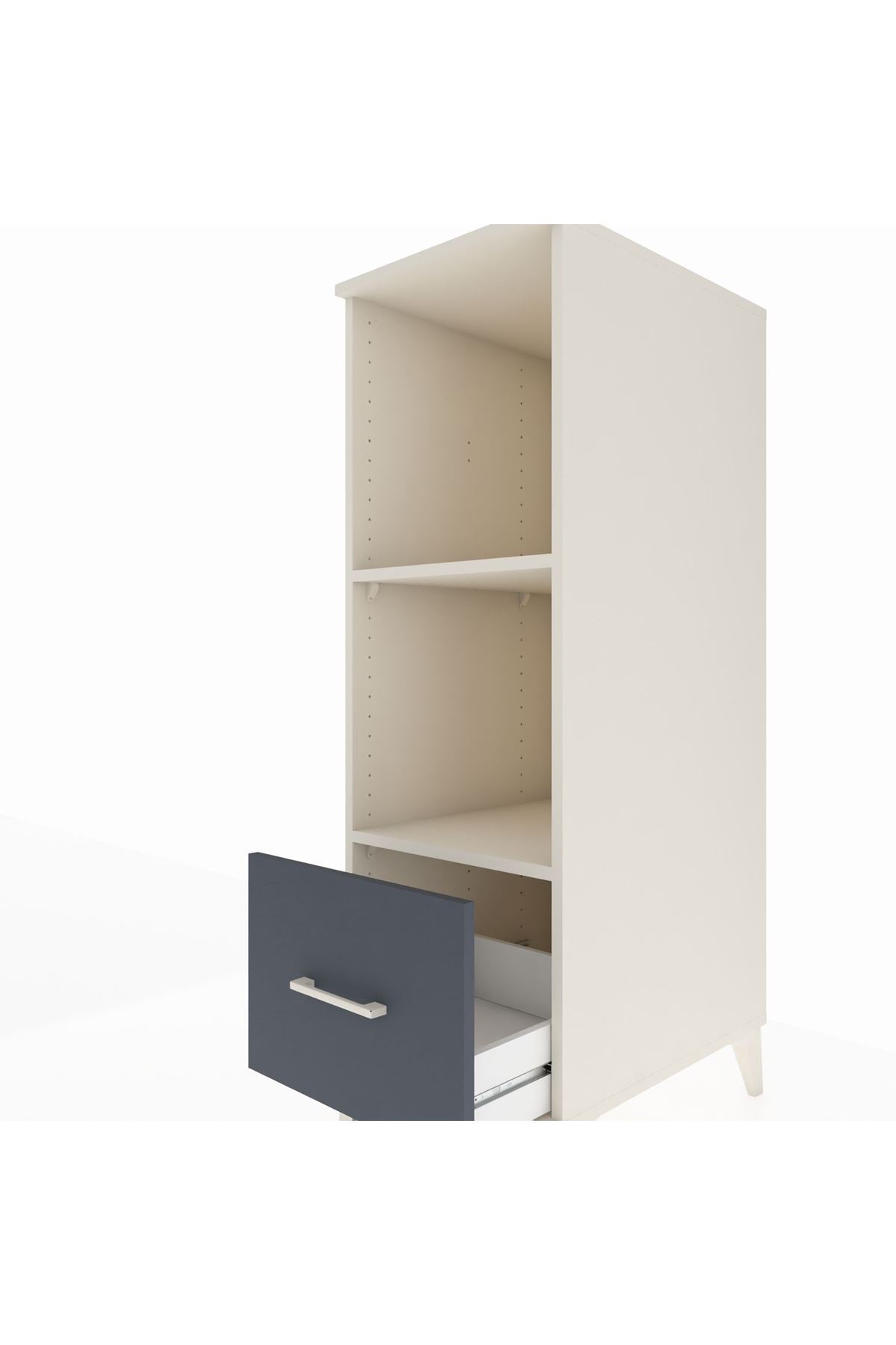 Kronos Dolap 2 Raflı Tek Çekmeceli 44x59x134 Aytaşı-Antrasit