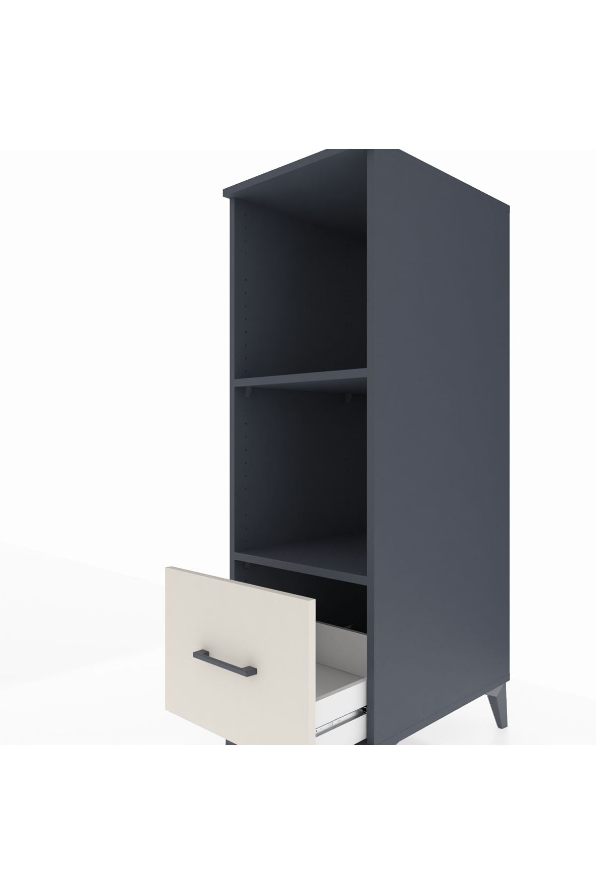 Kronos Dolap 2 Raflı Tek Çekmeceli 44x59x134 Antrasit-Aytaşı