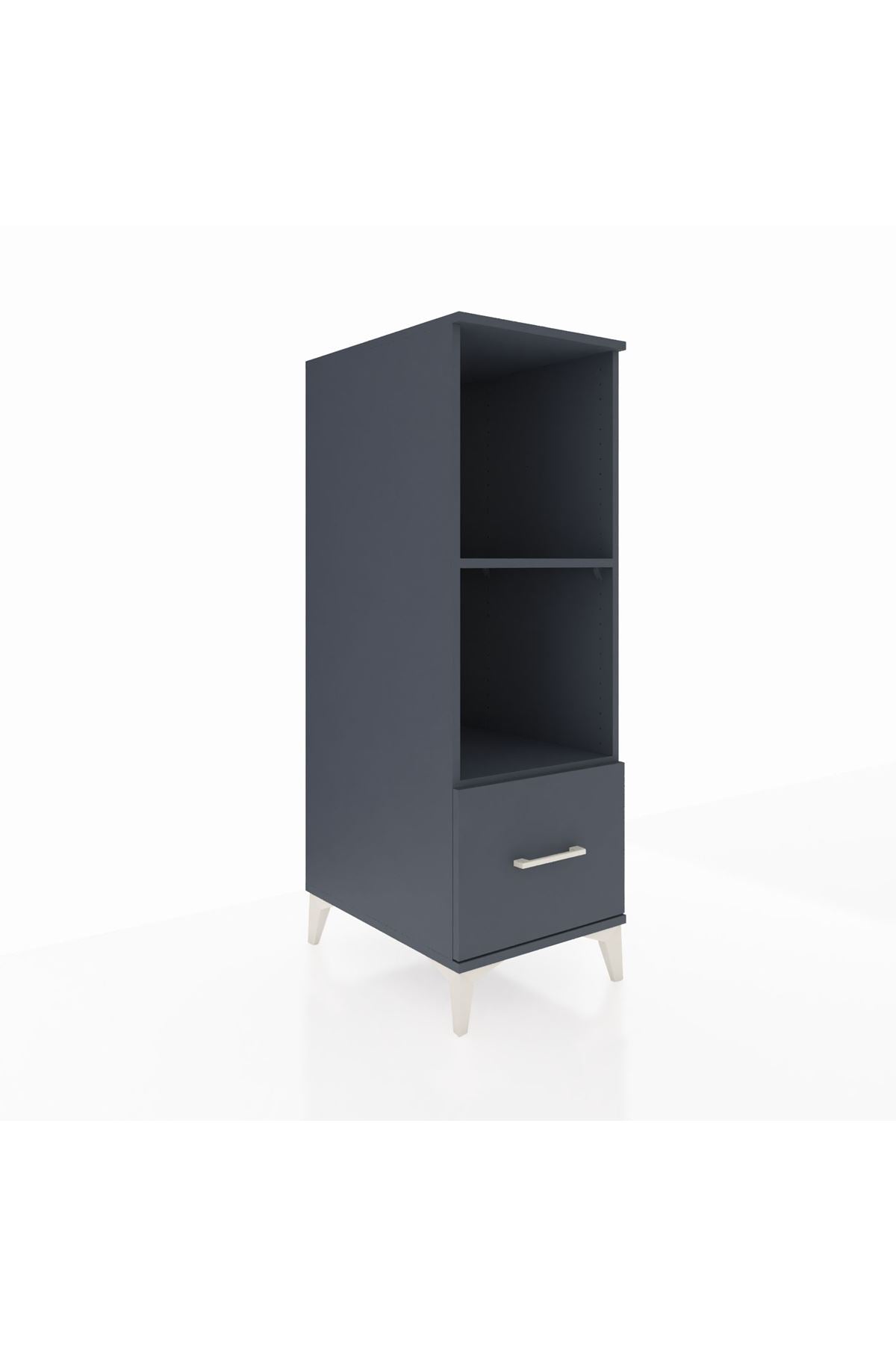 Kronos Dolap 2 Raflı Tek Çekmeceli 44x59x134 Antrasit-Antrasit