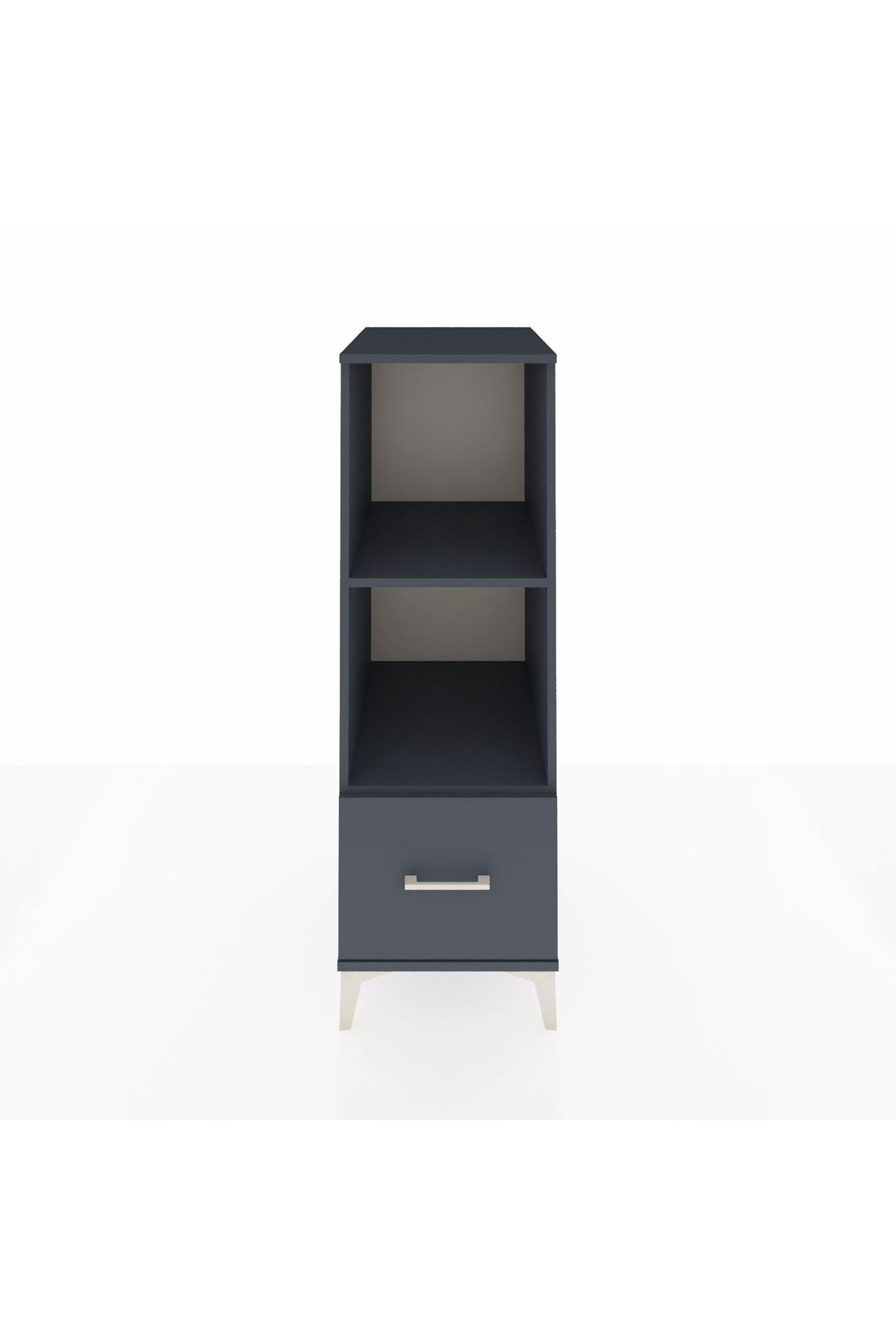 Kronos Dolap 2 Raflı Tek Çekmeceli 44x59x134 Antrasit-Antrasit