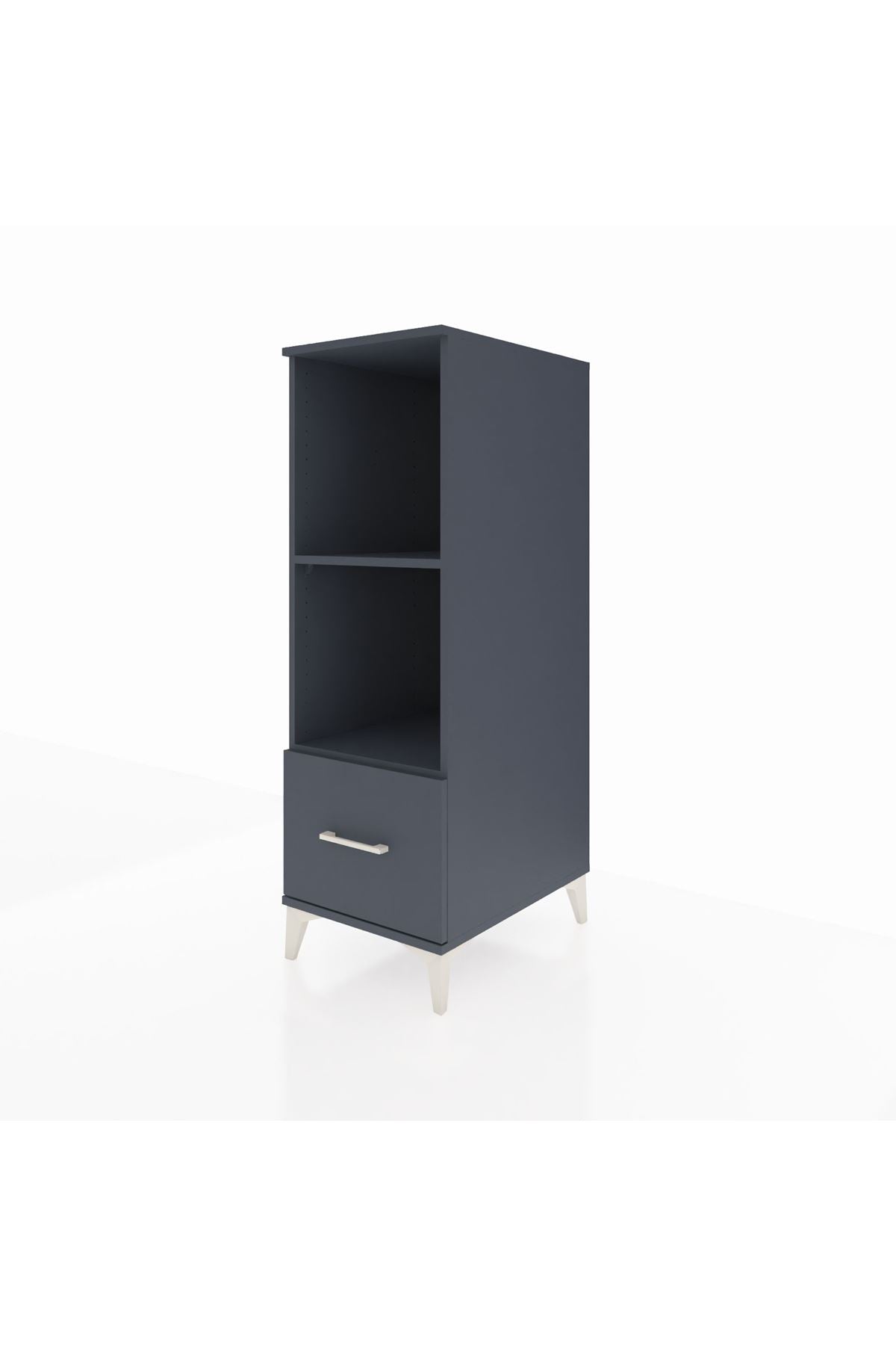 Kronos Dolap 2 Raflı Tek Çekmeceli 44x59x134 Antrasit-Antrasit