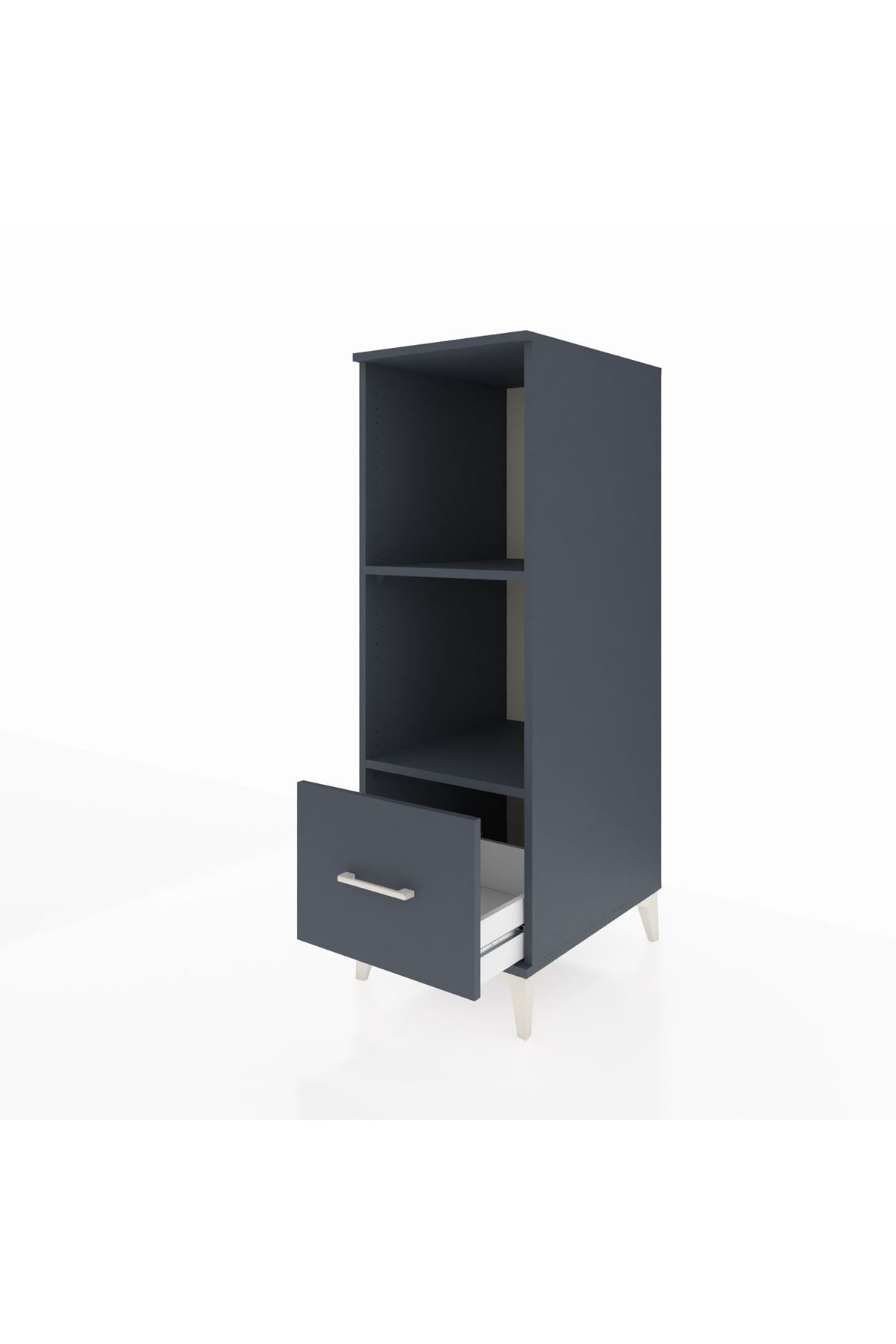 Kronos Dolap 2 Raflı Tek Çekmeceli 44x59x134 Antrasit-Antrasit