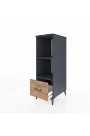 Kronos Dolap 2 Raflı Tek Çekmeceli 44x59x134 Antrasit-Çam