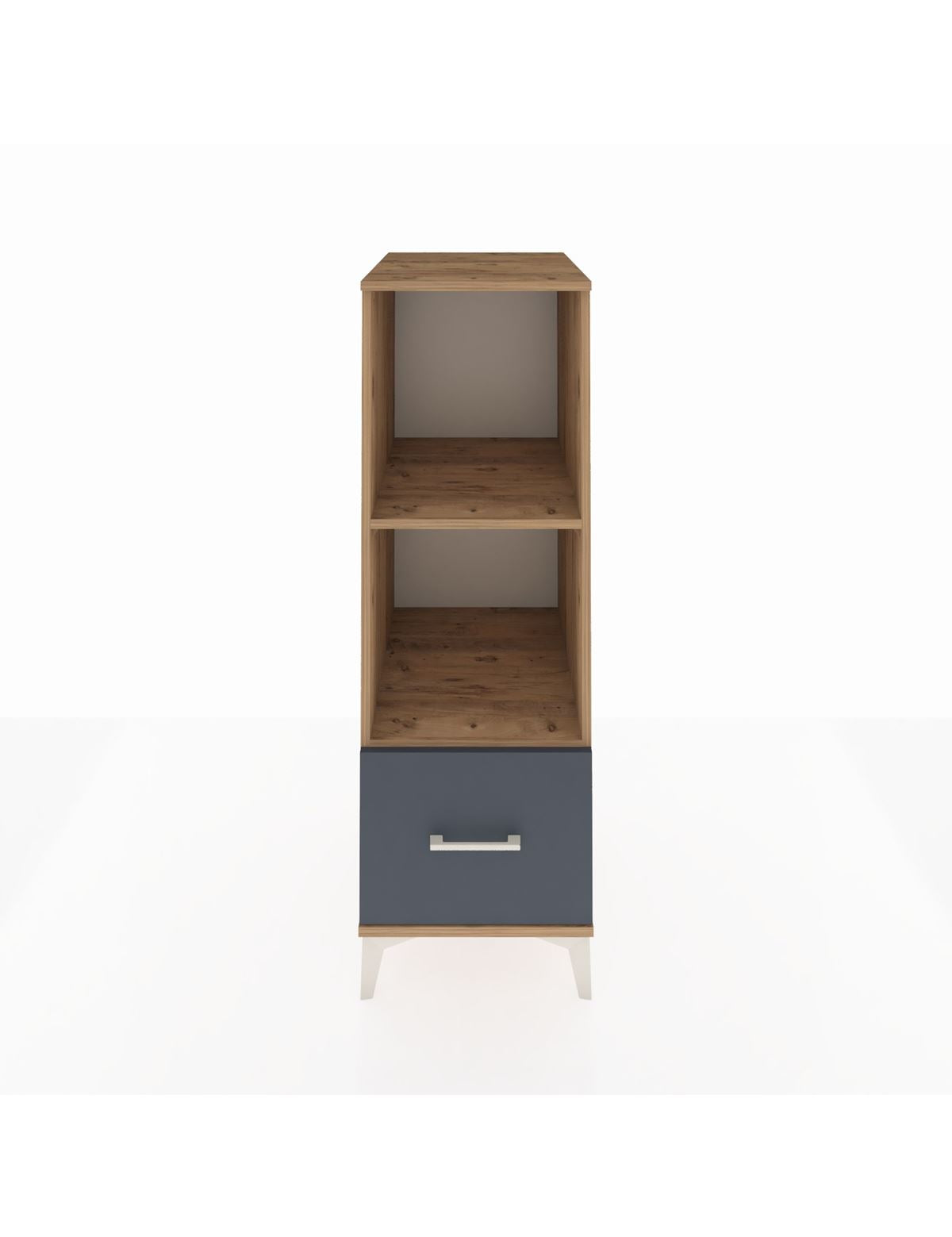 Kronos Dolap 2 Raflı Tek Çekmeceli 44x59x134 Çam-Antrasit