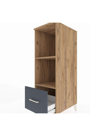 Kronos Dolap 2 Raflı Tek Çekmeceli 44x59x134 Çam-Antrasit