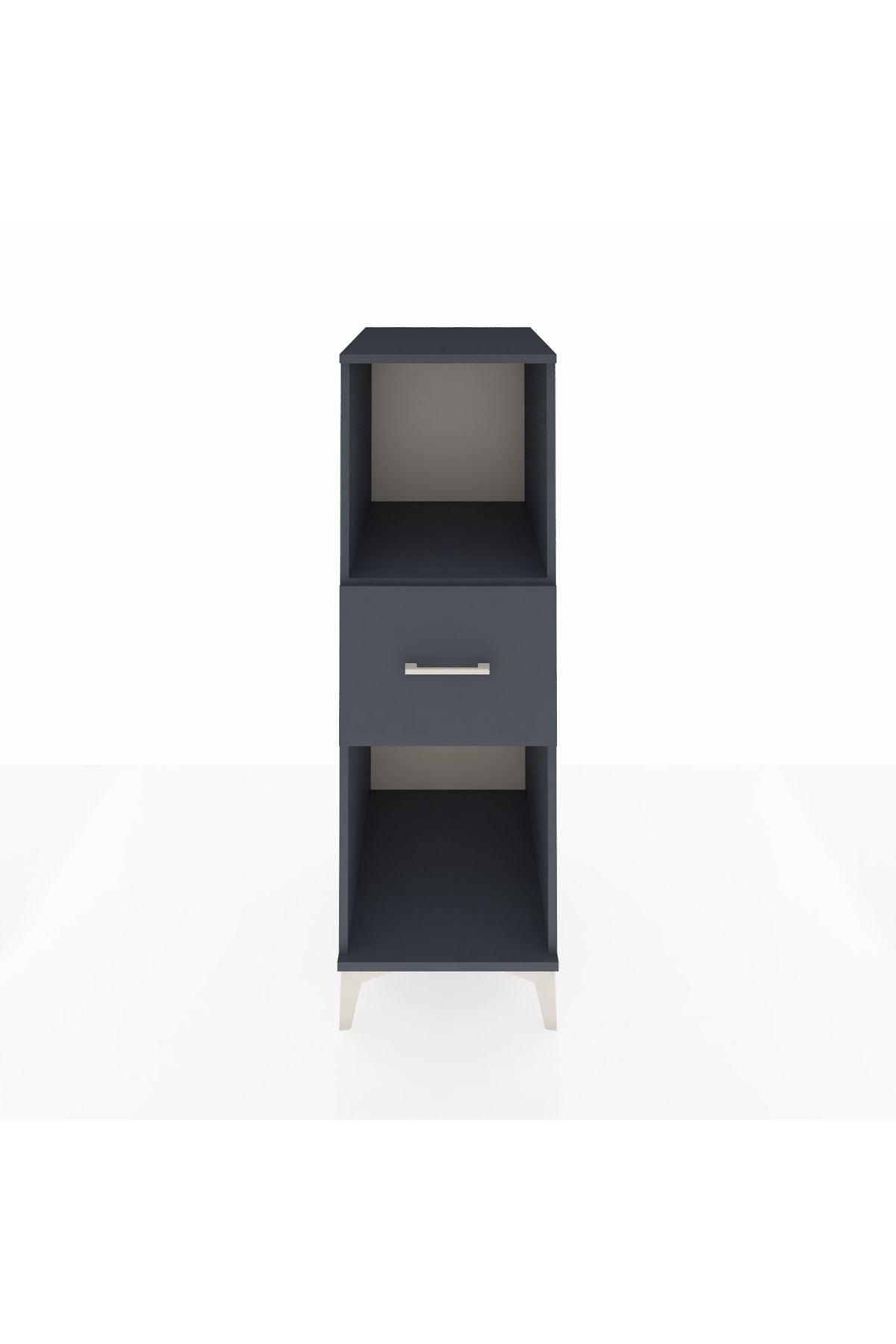Kronos Dolap Tek Raflı Tek Çekmeceli 44x59x134 Antrasit-Antrasit