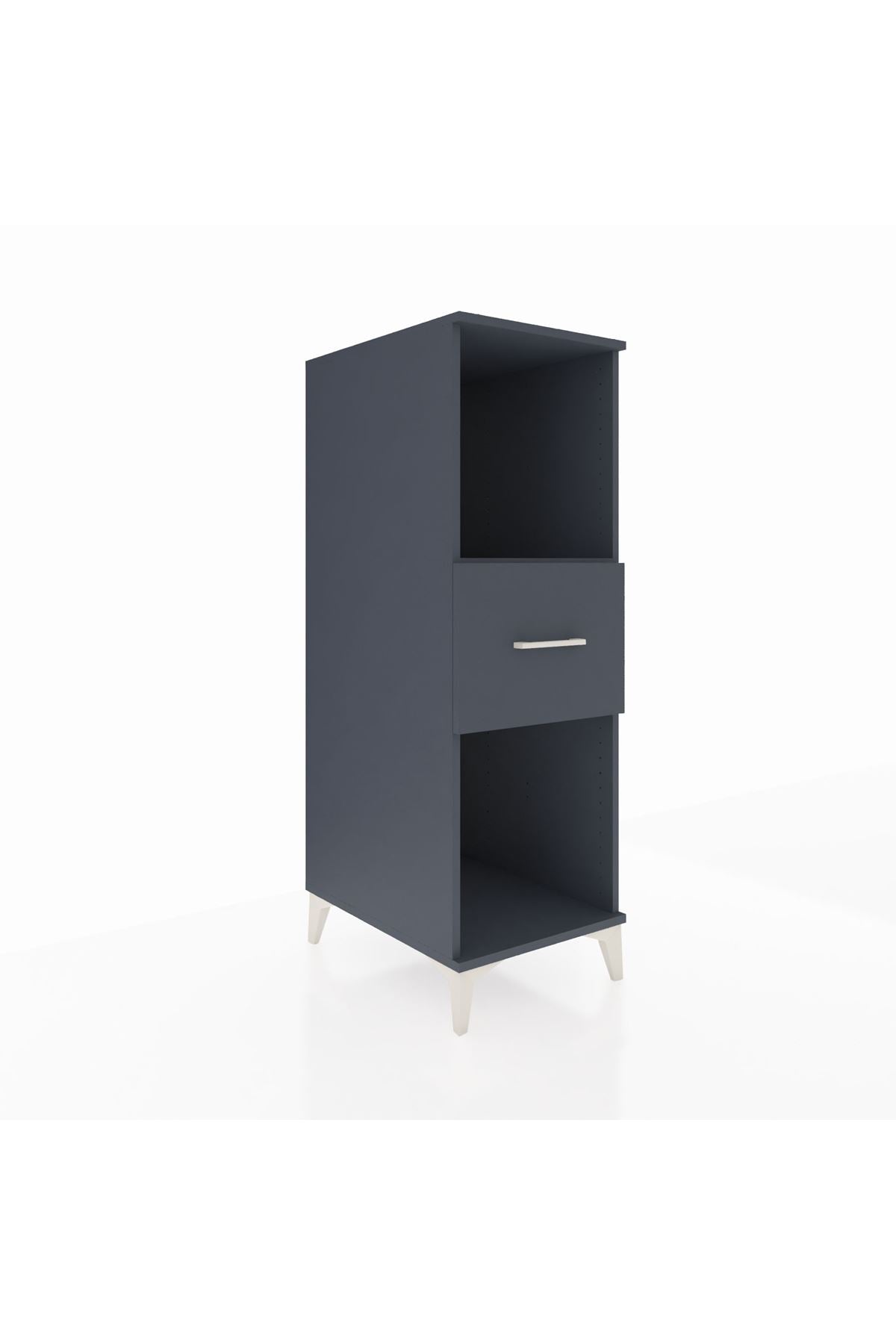 Kronos Dolap Tek Raflı Tek Çekmeceli 44x59x134 Antrasit-Antrasit