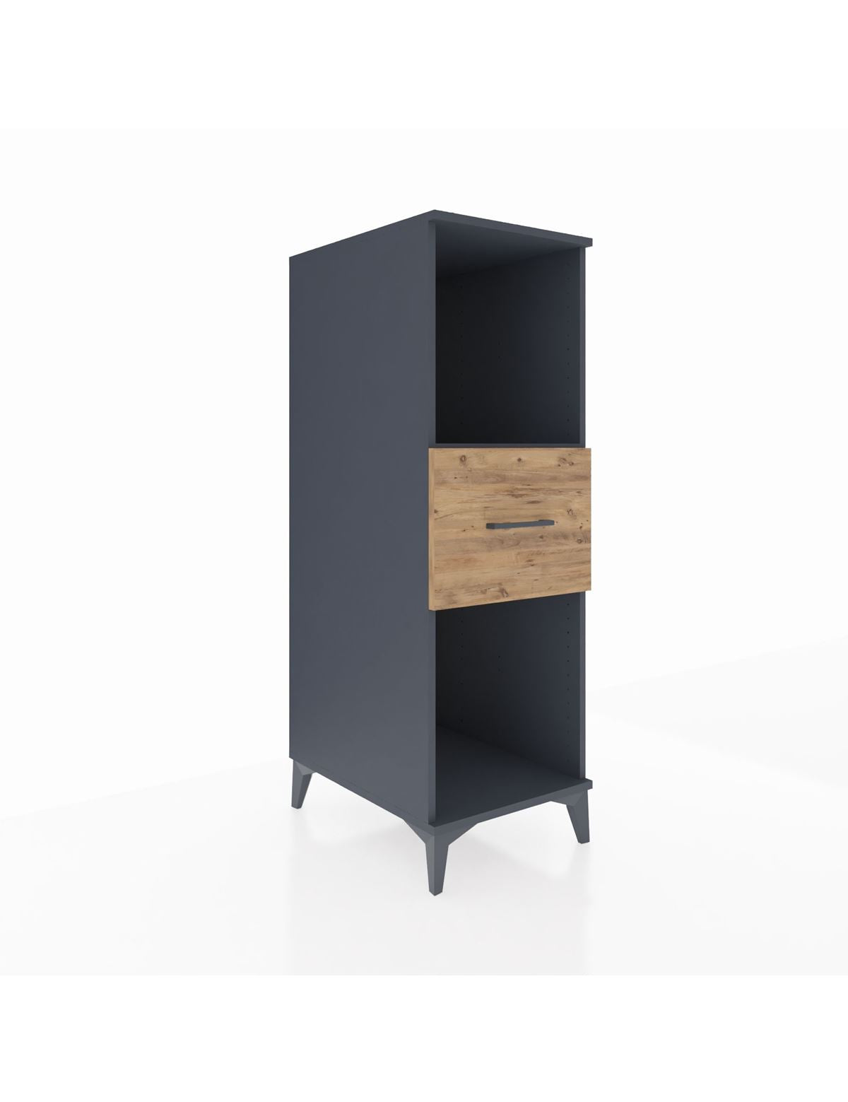 Kronos Dolap Tek Raflı Tek Çekmeceli 44x59x134 Antrasit-Çam