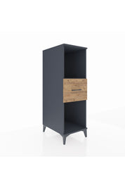 Kronos Dolap Tek Raflı Tek Çekmeceli 44x59x134 Antrasit-Çam