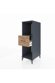 Kronos Dolap Tek Raflı Tek Çekmeceli 44x59x134 Antrasit-Çam