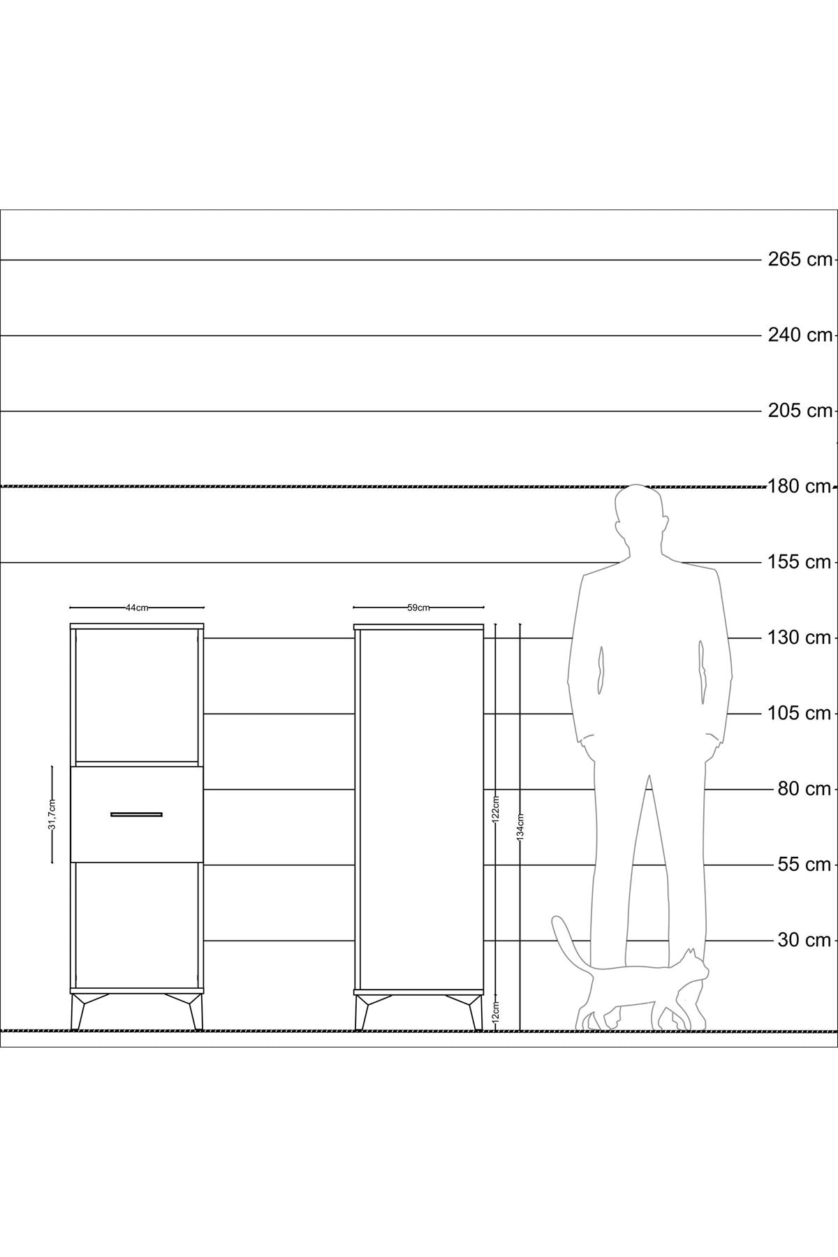 Kronos Dolap Tek Raflı Tek Çekmeceli 44x59x134 Çam-Aytaşı