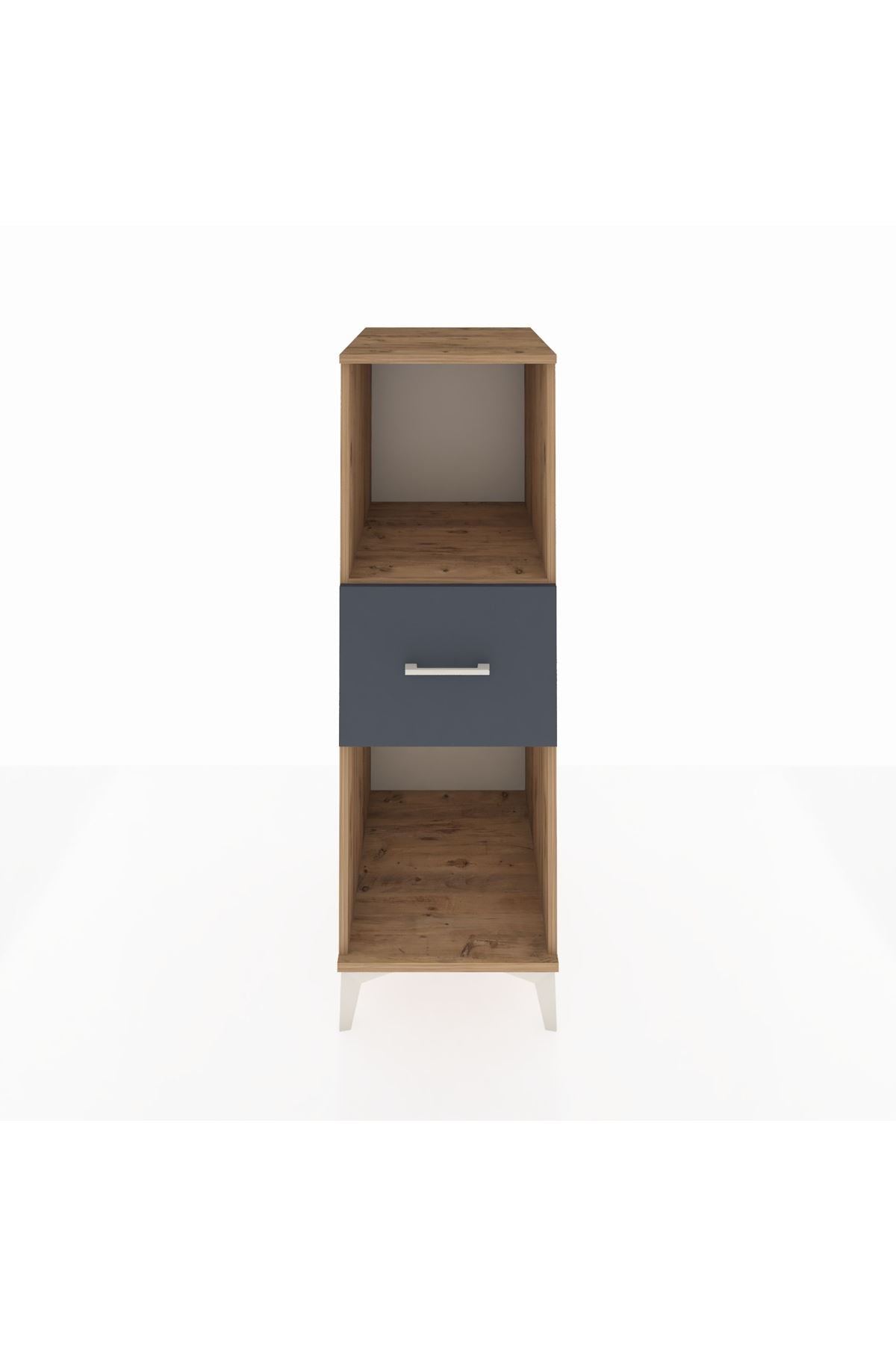 Kronos Dolap Tek Raflı Tek Çekmeceli 44x59x134 Çam-Antrasit