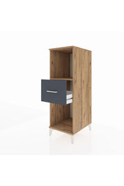 Kronos Dolap Tek Raflı Tek Çekmeceli 44x59x134 Çam-Antrasit