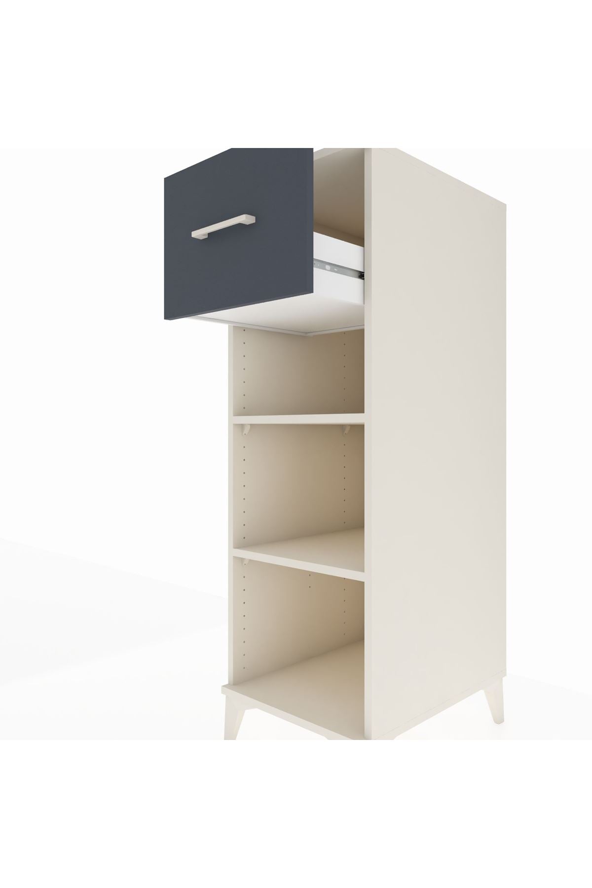 Kronos Dolap 2 Raflı Tek Çekmeceli 44x59x134 Aytaşı-Antrasit