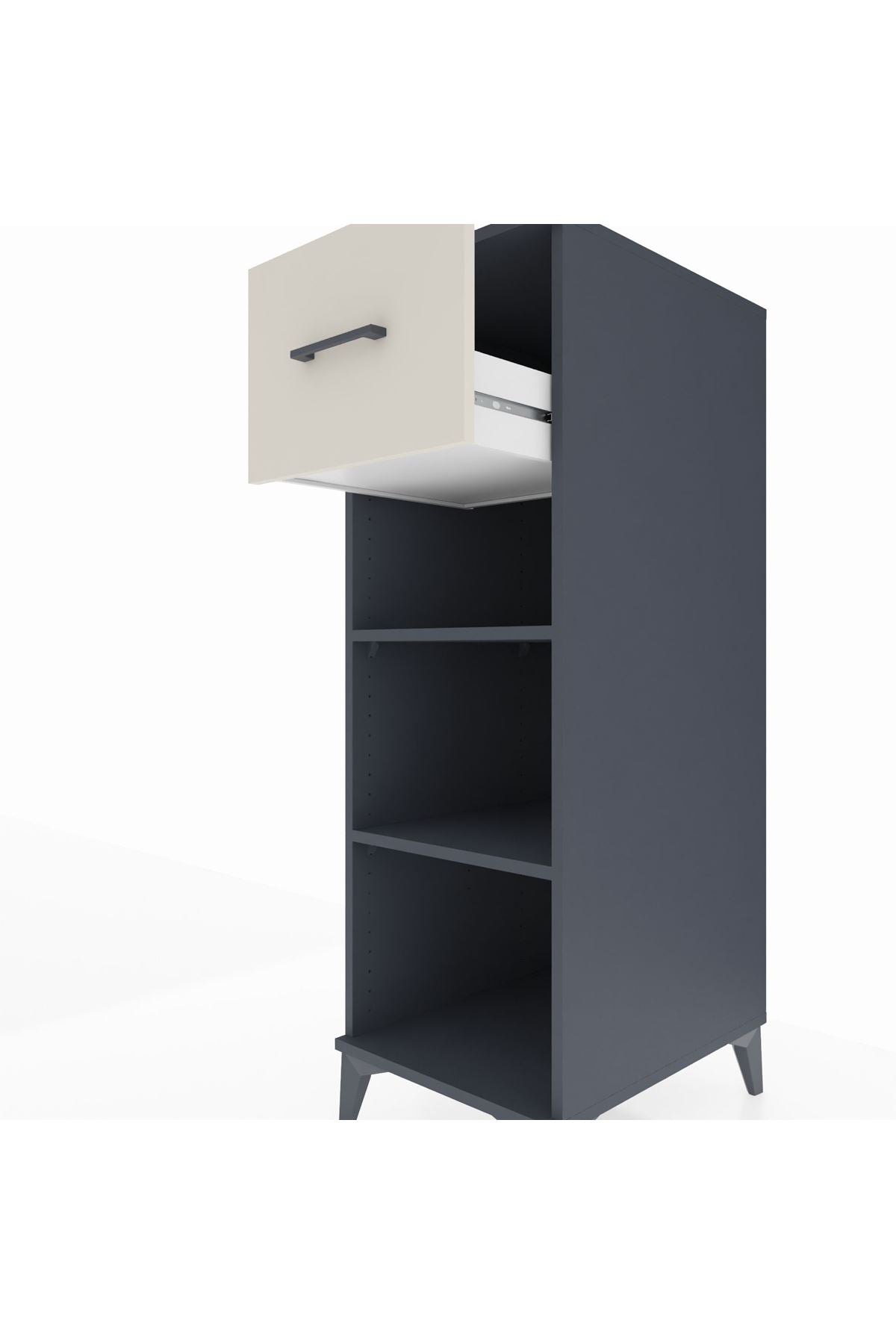 Kronos Dolap 2 Raflı Tek Çekmeceli 44x59x134 Antrasit-Aytaşı