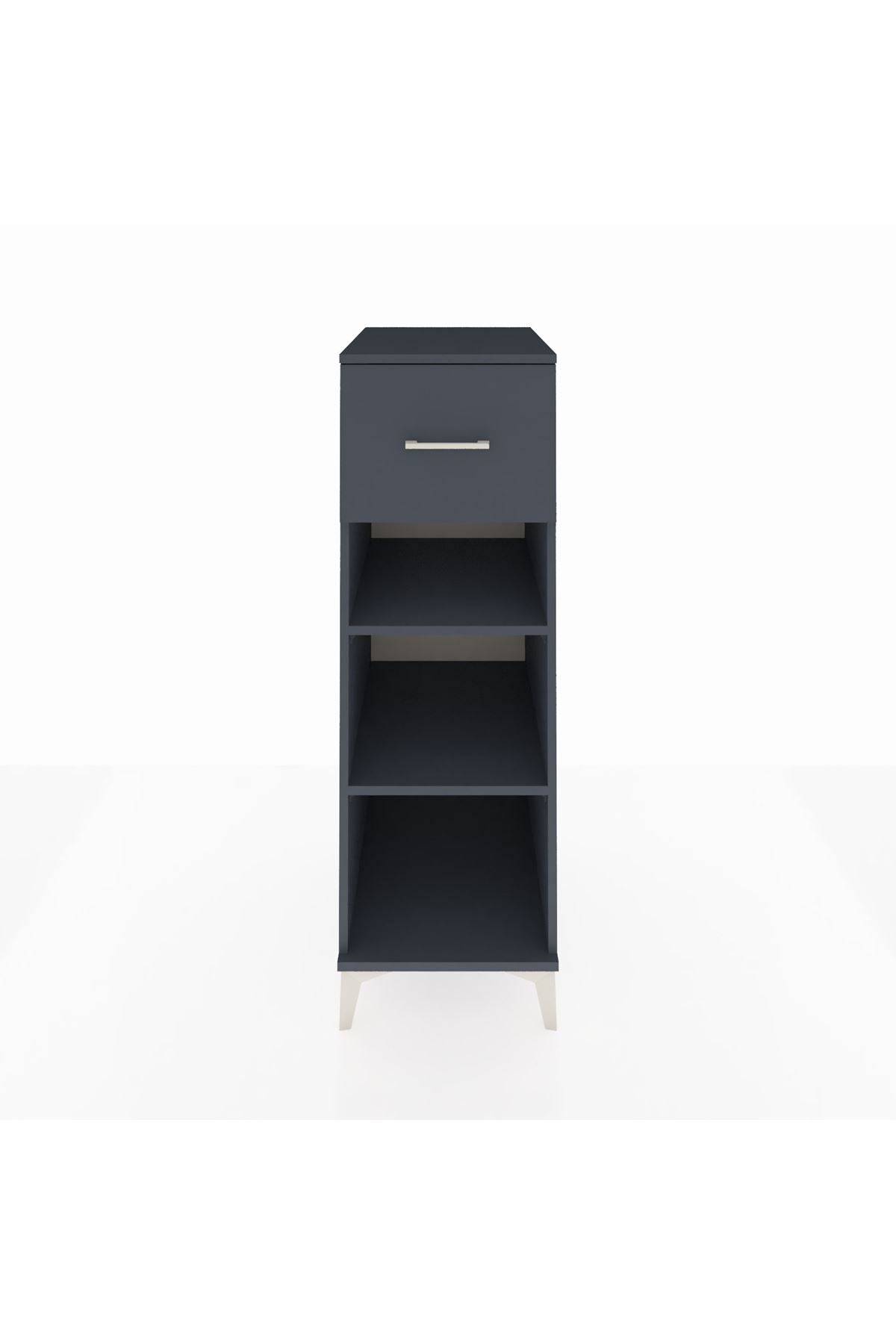 Kronos Dolap 2 Raflı Tek Çekmeceli 44x59x134 Antrasit-Antrasit