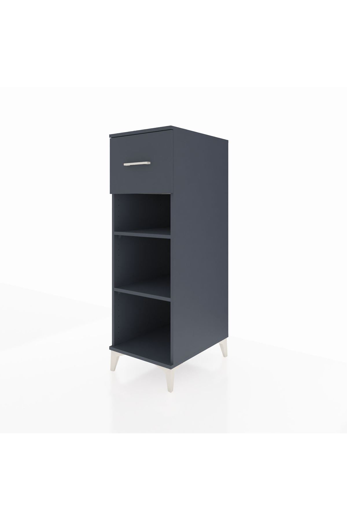 Kronos Dolap 2 Raflı Tek Çekmeceli 44x59x134 Antrasit-Antrasit