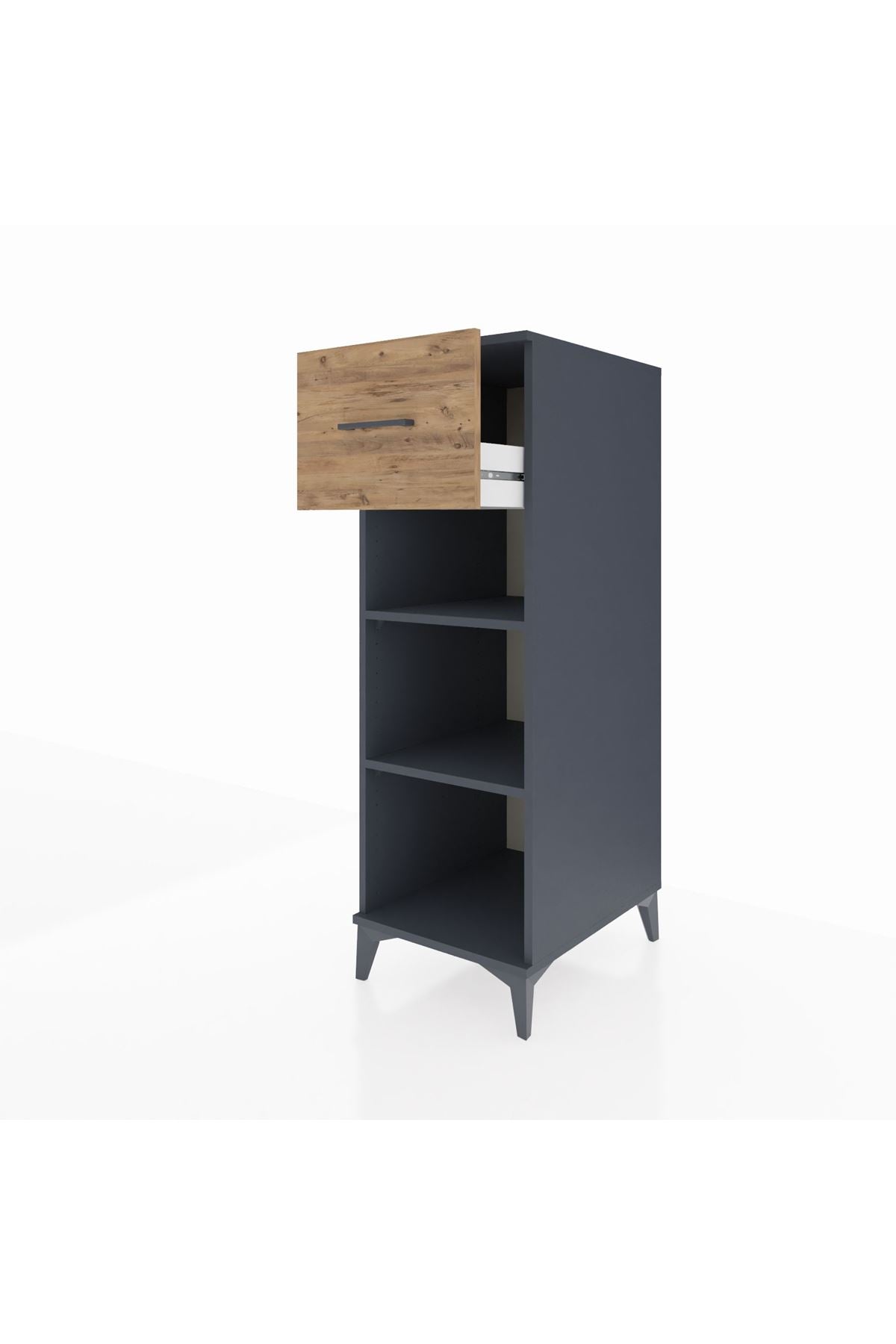 Kronos Dolap 2 Raflı Tek Çekmeceli 44x59x134 Antrasit-Çam