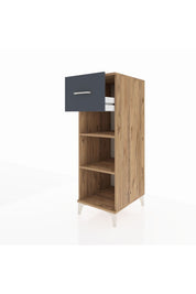 Kronos Dolap 2 Raflı Tek Çekmeceli 44x59x134 Çam-Antrasit