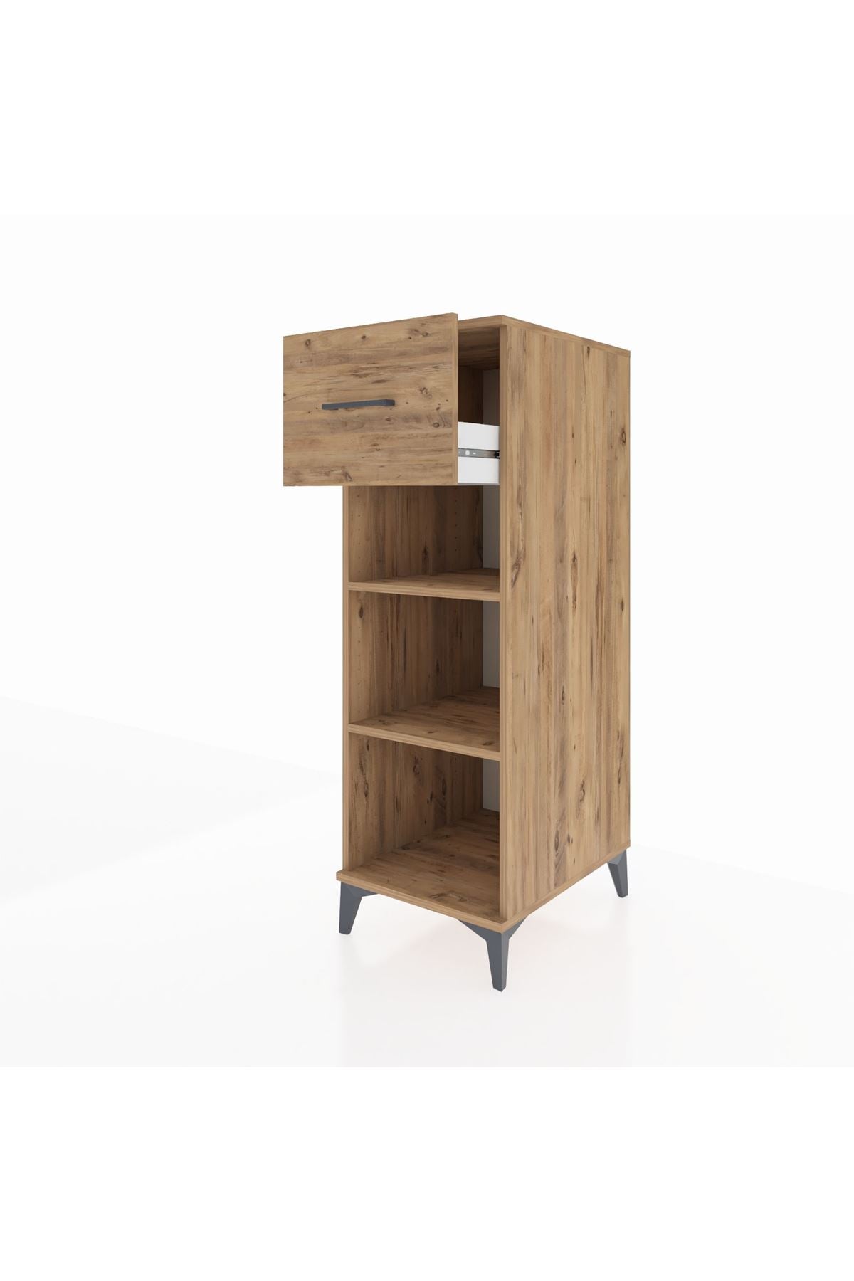 Kronos Dolap 2 Raflı Tek Çekmeceli 44x59x134 Çam-Çam