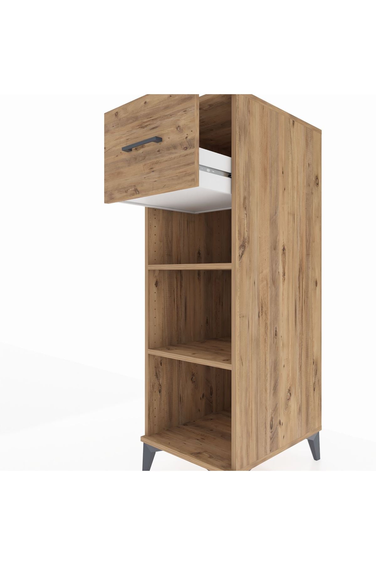 Kronos Dolap 2 Raflı Tek Çekmeceli 44x59x134 Çam-Çam