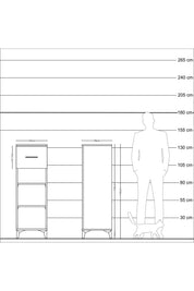 Kronos Dolap 2 Raflı Tek Çekmeceli 44x59x134 Çam-Çam