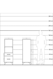 Kronos Dolap 2 Raflı 2 Çekmeceli 44x59x134 Aytaşı-Aytaşı