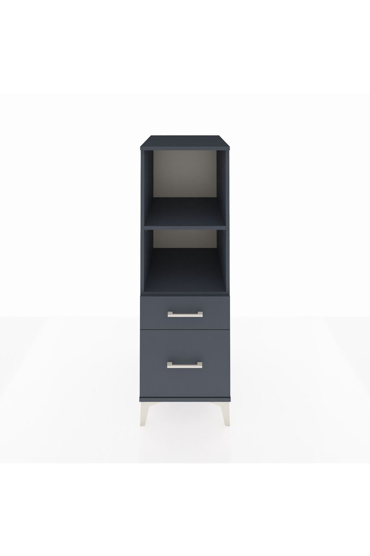 Kronos Dolap 2 Raflı 2 Çekmeceli 44x59x134 Antrasit-Antrasit