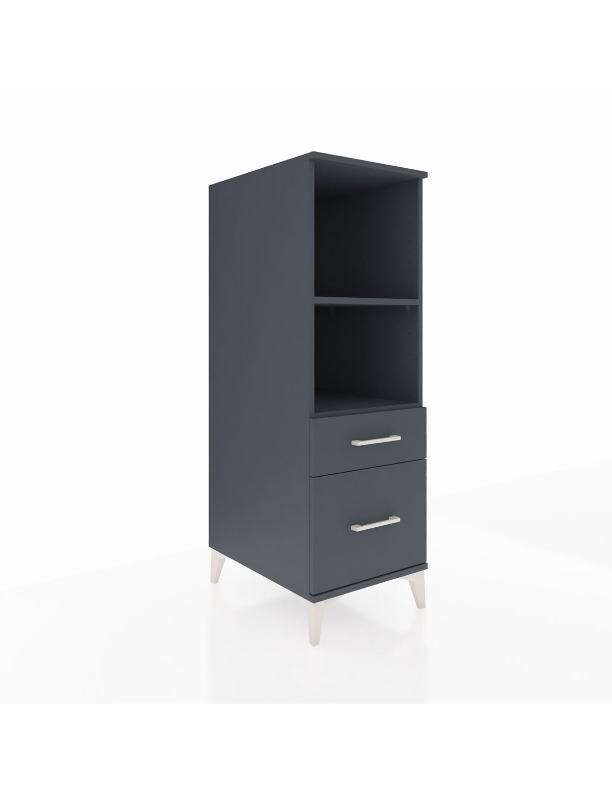 Kronos Dolap 2 Raflı 2 Çekmeceli 44x59x134 Antrasit-Antrasit