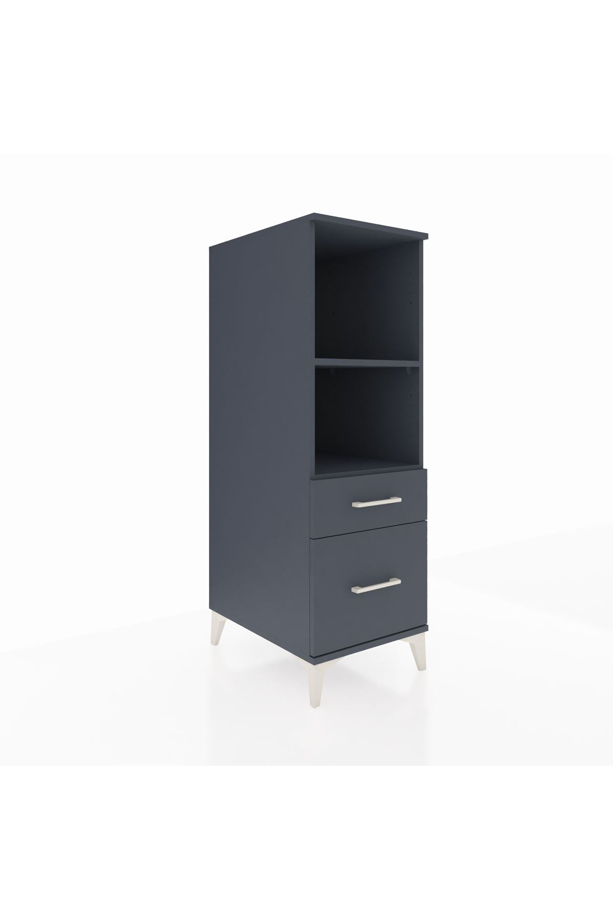 Kronos Dolap 2 Raflı 2 Çekmeceli 44x59x134 Antrasit-Antrasit