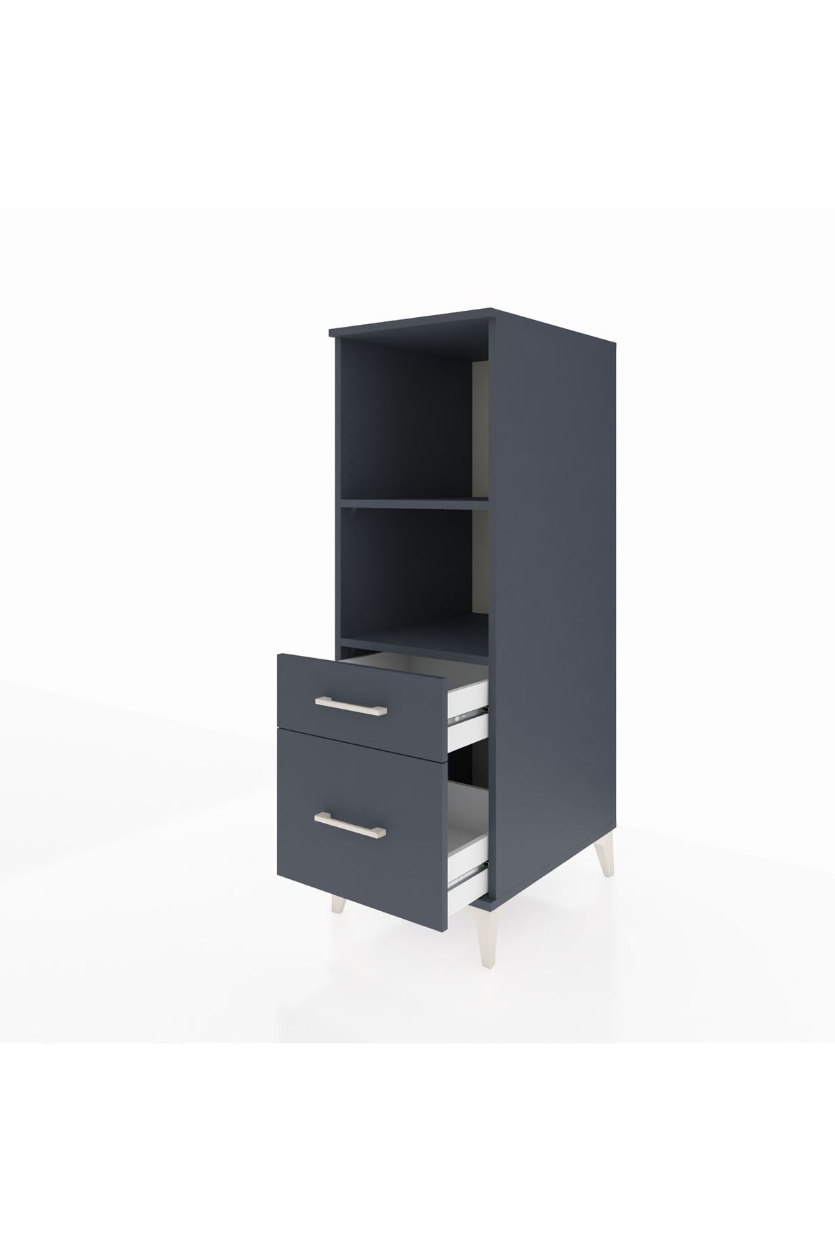 Kronos Dolap 2 Raflı 2 Çekmeceli 44x59x134 Antrasit-Antrasit