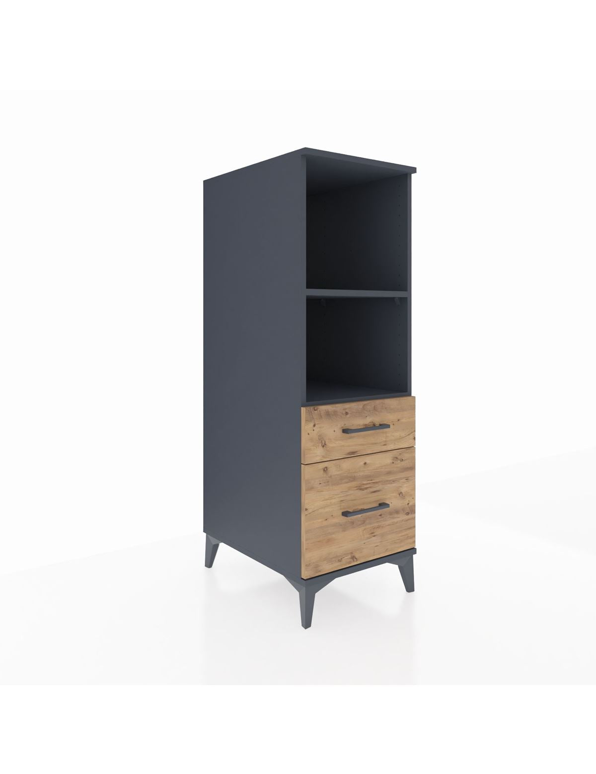 Kronos Dolap 2 Raflı 2 Çekmeceli 44x59x134 Antrasit-Çam