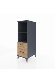 Kronos Dolap 2 Raflı 2 Çekmeceli 44x59x134 Antrasit-Çam