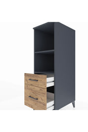Kronos Dolap 2 Raflı 2 Çekmeceli 44x59x134 Antrasit-Çam
