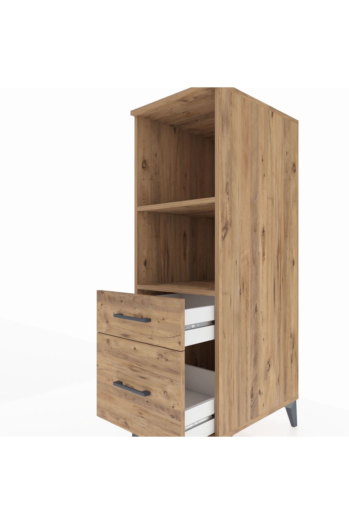 Kronos Dolap 2 Raflı 2 Çekmeceli 44x59x134 Çam-Çam
