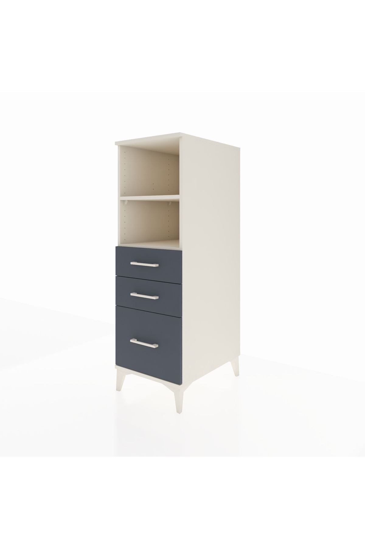 Kronos Dolap 2 Raflı 3 Çekmeceli 44x59x134 Aytaşı-Antrasit